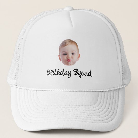 Custom Face Birthday Hat Personalized Photo Party キャップ (正面)
