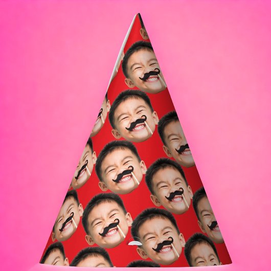 Custom Face Birthday Red パーティーハット