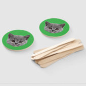 Custom Face Cat Cutout Bachelorette Party Birthday ハンドファン (組立なし)