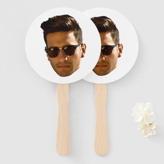 Custom Face Cutout Bachelorette Party Birthday ハンドファン (正面&裏面)