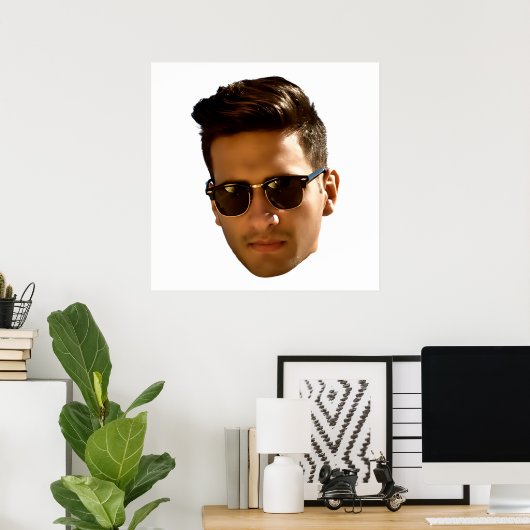 Custom Face Cutout Bachelorette Party Birthday ポスター (ホームオフィス)