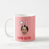 Custom Face Funny Easter Bunny Ears Photo コーヒーマグカップ (左)