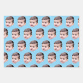 Custom Face Gift Wrap | Funny Custom Heads Photo ラッピングペーパーシート (正面2)