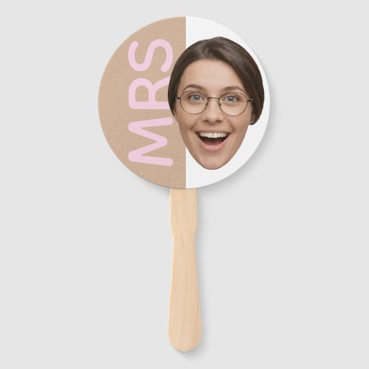 Custom Face Mr or Mrs Reception Game Paddles  ハンドファン (裏面)