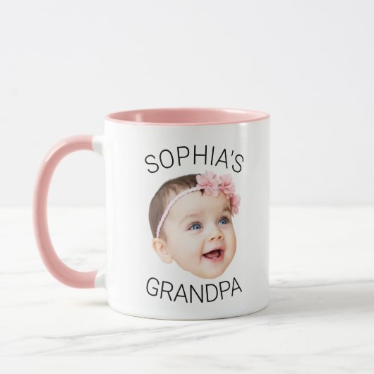 Custom Face Mug, Baby Photo Gift for Grandpa マグカップ (左)