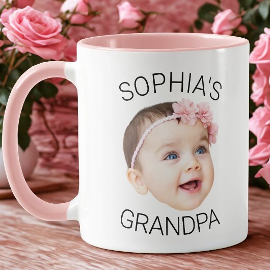 Custom Face Mug, Baby Photo Gift for Grandpa マグカップ