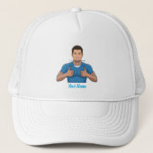 Custom Face & Name Trucker Hat Personalized Summer キャップ (正面)