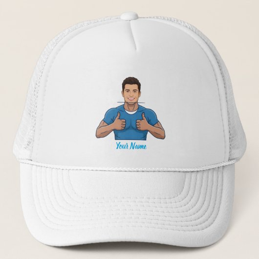Custom Face & Name Trucker Hat Personalized Summer キャップ (正面)
