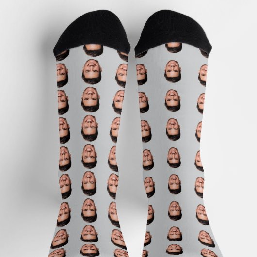 Custom Face Pattern Socks, Add Any Photo Face ソックス (上部)