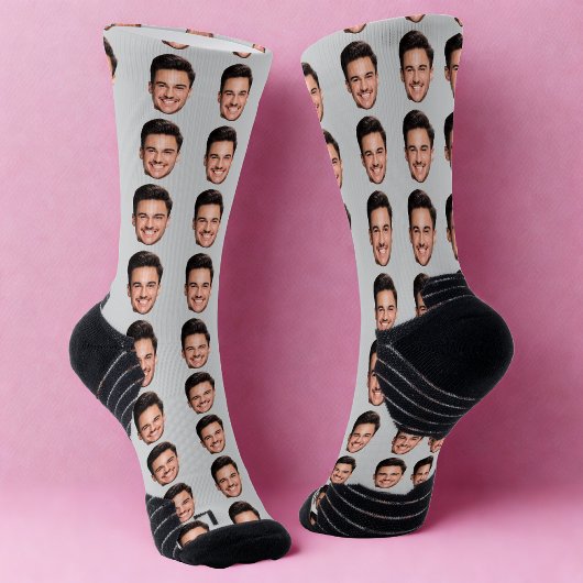 Custom Face Pattern Socks, Add Any Photo Face ソックス