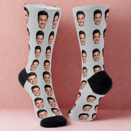 Custom Face Pattern Socks, Add Any Photo Face ソックス