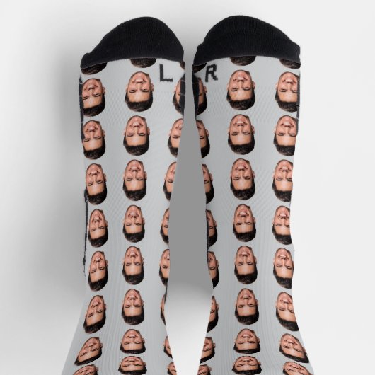 Custom Face Pattern Socks, Add Any Photo Face ソックス (上部)