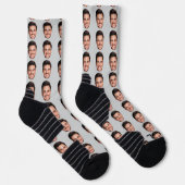 Custom Face Pattern Socks, Add Any Photo Face ソックス (右)