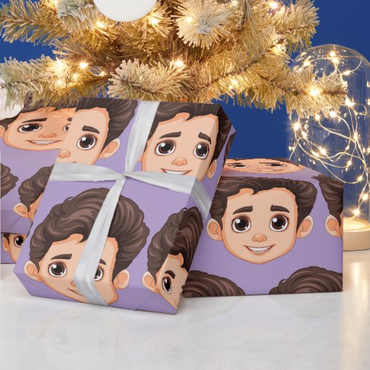 Custom Face Personalized Birthday Wedding ラッピングペーパー (クリスマス)