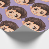 Custom Face Personalized Birthday Wedding ラッピングペーパー (角)