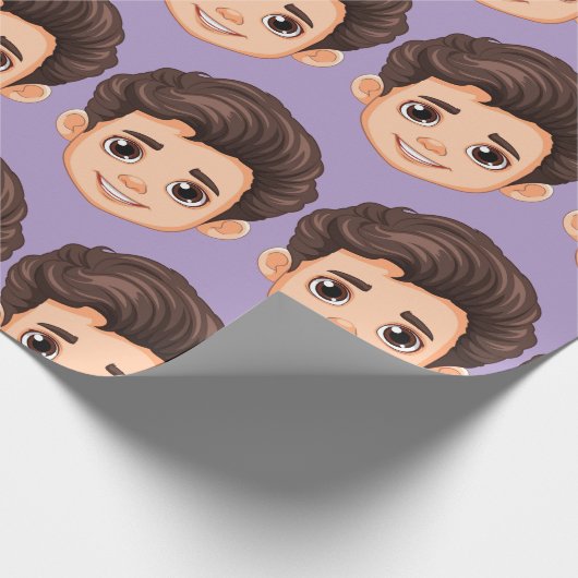 Custom Face Personalized Birthday Wedding ラッピングペーパー (角)