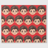 Custom Face Personalized Birthday Wedding ラッピングペーパー (フラット)