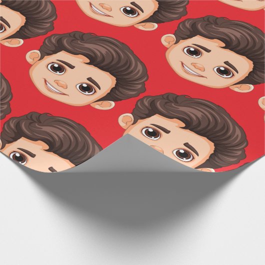 Custom Face Personalized Birthday Wedding ラッピングペーパー (角)