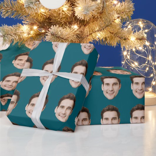 Custom Face Personalized Birthday Wedding Party ラッピングペーパー (クリスマス)