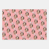 Custom Face Personalized Easter Bunny Ears Photo ラッピングペーパーシート (正面2)