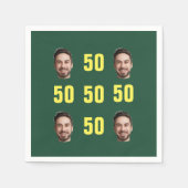 Custom Face Photo 50th Birthday Fun スタンダードカクテルナプキン (正面)