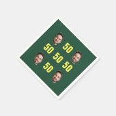 Custom Face Photo 50th Birthday Fun スタンダードカクテルナプキン (角)