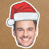 Custom Face Photo Santa Hat Christmas シール
