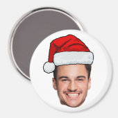 Custom Face Photo Santa Hat Christmas マグネット (正面/裏面)