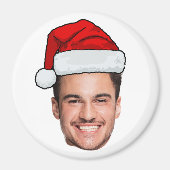 Custom Face Photo Santa Hat Christmas マグネット (正面)