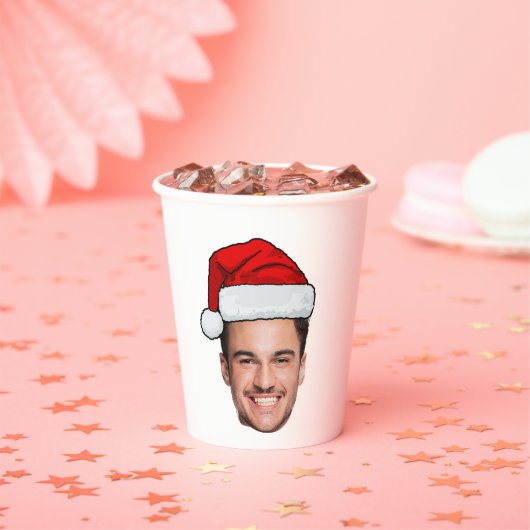 Custom Face Photo Santa Hat Christmas 紙コップ (インサイチュ)