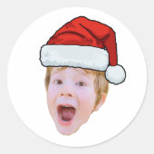 Custom Face Santa Hat Stickers, Photo Christmas ラウンドシール (正面)