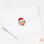 Custom Face Santa Stickers, Face Photo Santa Hat ラウンドシール (封筒)
