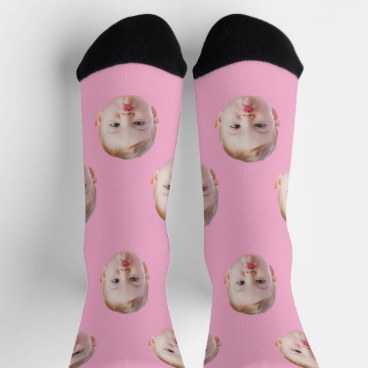 Custom Face Socks Gift Personalized Kids Mens Dad ソックス (上部)