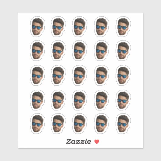 Custom Face Stickers Personalized 20 Photos Face シール (シート)