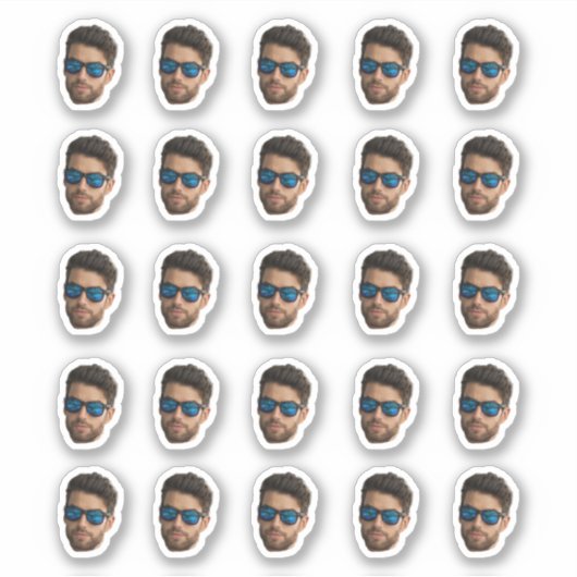 Custom Face Stickers Personalized 20 Photos Face シール (正面)