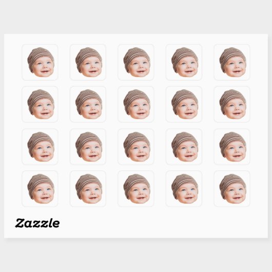 Custom Face Stickers Personalized Face Photo スクエアシール (シート)