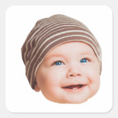 Custom Face Stickers Personalized Face Photo スクエアシール (正面)