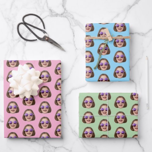 Custom Face Wrapping Paper | Custom Face Gift Wrap ラッピングペーパーシート (正面)