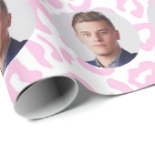 Custom Faces Leopard Print Pink ラッピングペーパー (ロールコーナー)