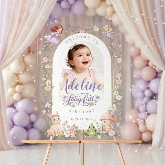 Custom Fairy First Birthday Acrylic Welcome Sign アクリルサイン