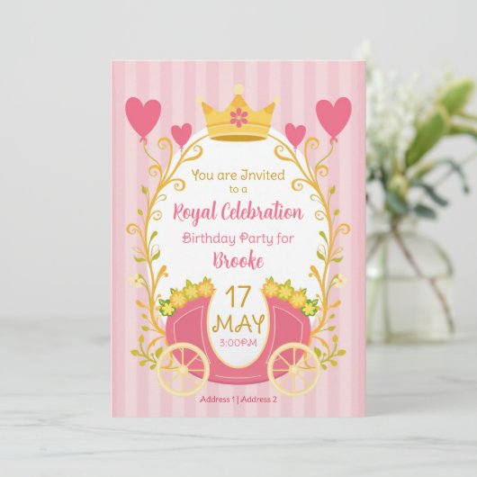 Custom Fairytale Princess Invitations for Girls 招待状 (スタンド正面)