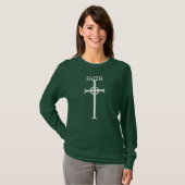 Custom "FAITH" Celtic Cross Long Sleeve T-Shirt –  Tシャツ (正面フル)