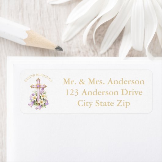 Custom Faith‑Inspired Easter Address Label Design ラベル (インサイチュ)
