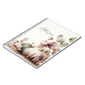 Custom Fall Design with Pumpkins and Flowers ノートブック (左側)