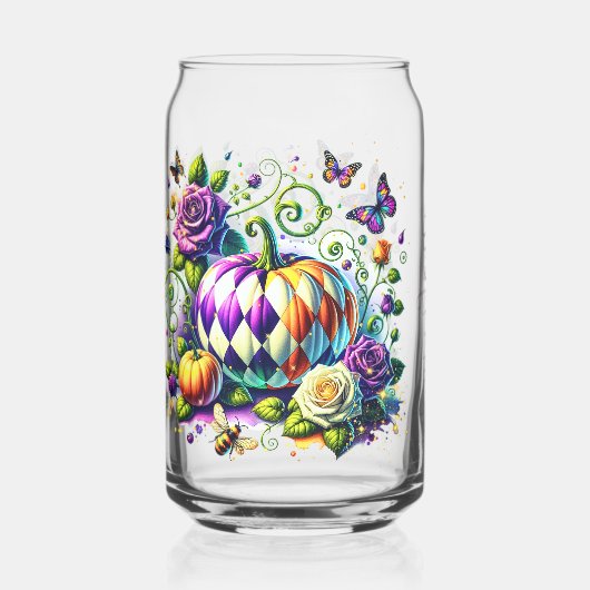 Custom Fall Thanksgiving Pumpkin, Gift for Her ガラス缶 (正面)