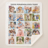 Custom Family 20 Photos Collage Trendy Birthday シェルパブランケット (正面)