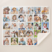 Custom Family 30 Photo Collage Cute Memories シェルパブランケット (正面(横))