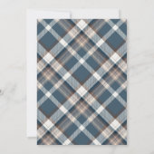 Custom Family Christmas card with 5 Photos Tartan 招待状 (裏面)