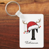 Custom Family Christmas Monogram Keychain for Her キーホルダー (正面)