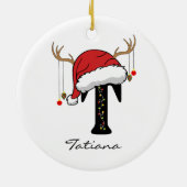 Custom Family Christmas Monogram Ornament for Her セラミックオーナメント (裏面)